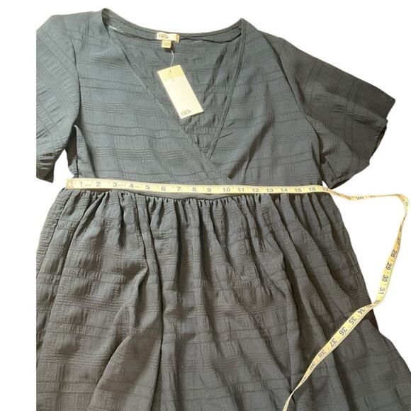 Nordstrom Rack Textured Babydoll Tunic Cover-Up Dress Navy Blue Short Small NWT - Picture 8 of 9